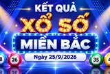 XSMB 25/9 - Kết quả xổ số miền Bắc hôm nay 25/9/2026 - XSMB ngày 25 tháng 9