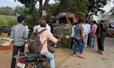 Xe tải đâm vào nhóm người bán rau, 13 người thương vong