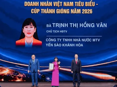 Chủ tịch Yến sào Khánh Hoà nhận danh hiệu “Doanh nhân Việt Nam tiêu biểu - Cúp Thánh Gióng năm 2026”