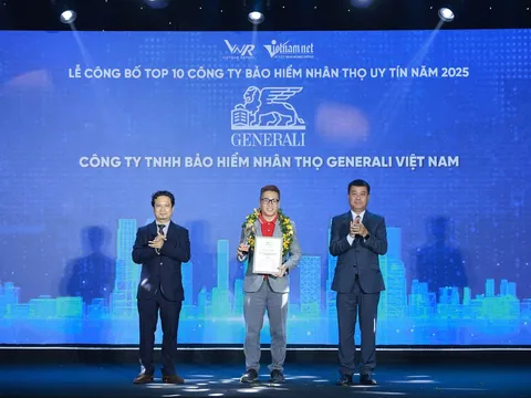 Generali Việt Nam được vinh danh Top 10 Công ty Bảo hiểm uy tín năm 2025